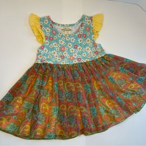 Matilda Jane Homecoming Sara Floral and Paisley Dress with Ruffle Sleeves size 4